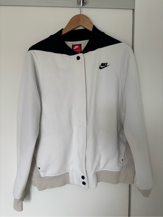 Nike Other - Nike Tech-fleece White / Black/ Beige Unisex Varsity Bomber